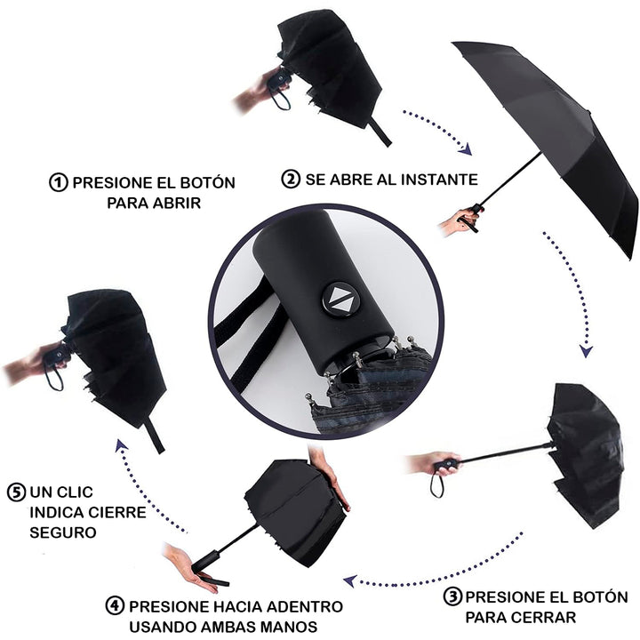 Sombrilla Automatica Anti-viento Paraguas Portable Lluvia SOM-005-MT