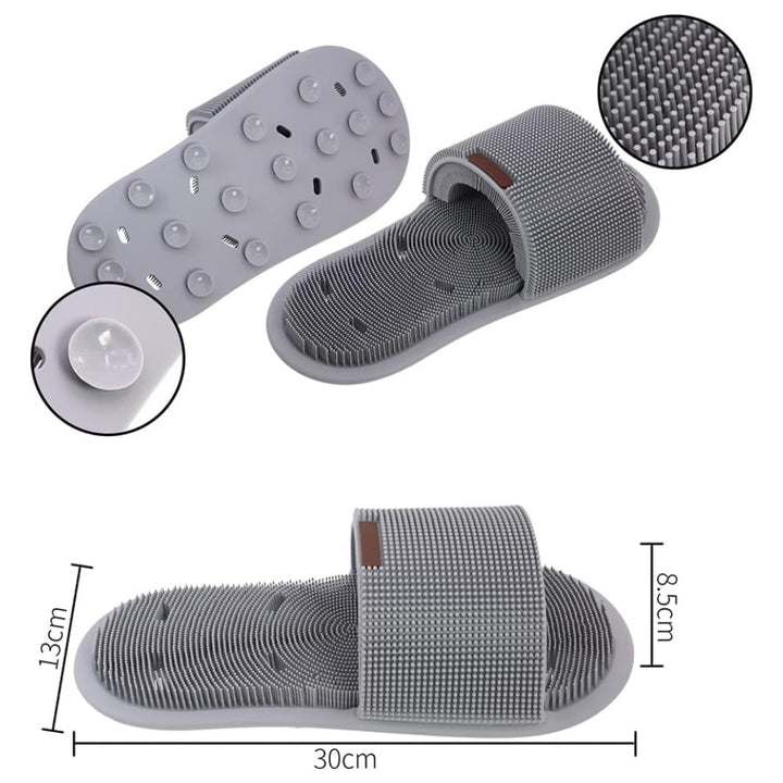 Zapatilla Chancla De Baño Limpiador de Pies Cerdas Siliconadas